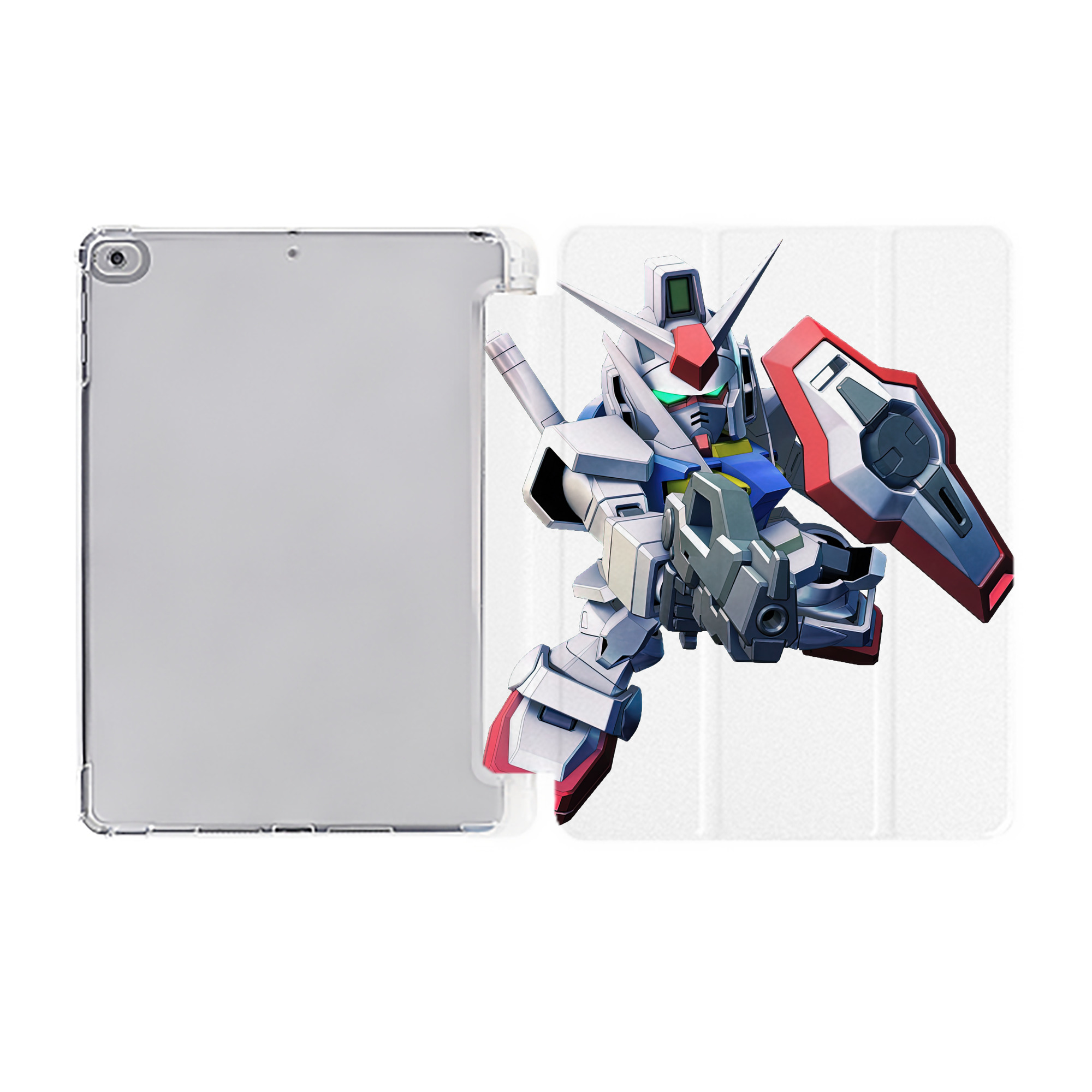 （画像用） 機動戦士ガンダム Mobile Suit Gundam IPad ケース ペン収納付き 三つ折りスタンド PUレザー×シリコン 対応機種9.5/10.5/10.9インチ
